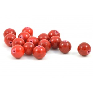 FOSSIL RED ROUND 8MM BEAD